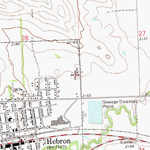 Topographic Map of First Congregational United Cemetery, ND
