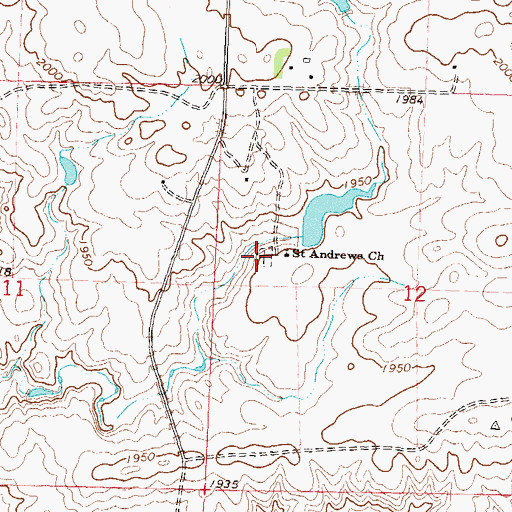 Topographic Map of Bureau of Catholic Indian Missions Cemetery, ND
