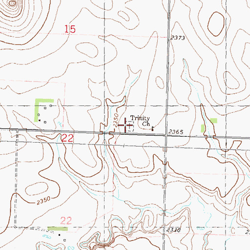 Topographic Map of Trinity Lutheran Cemetery, ND