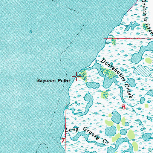 Topographic Map of Bayonet Point, FL