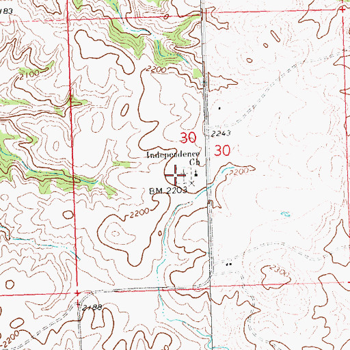 Topographic Map of Independence Cemetery, ND