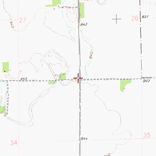 Topographic Map of Lakeville Cemetery, ND