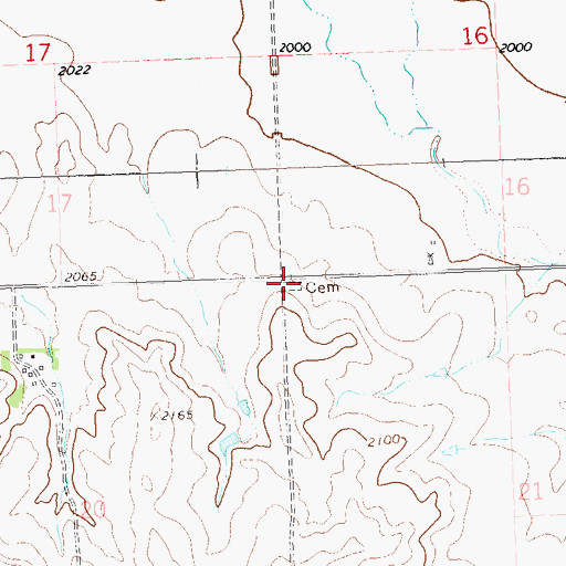 Topographic Map of Seventh Day Adventist Cemetery, ND
