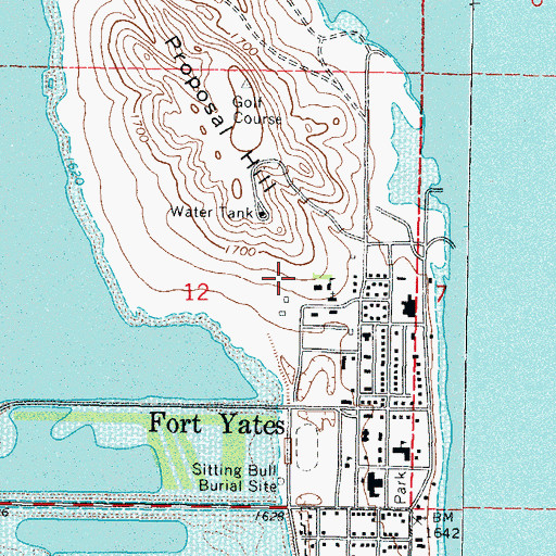 Topographic Map of Saint Peters Catholic Church Cemetery, ND