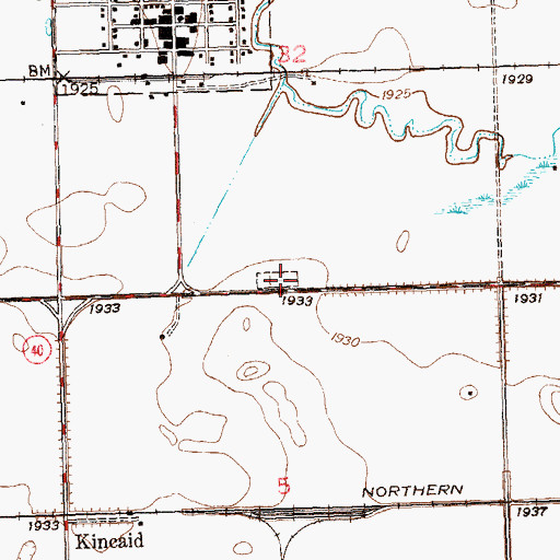 Topographic Map of Saint Michaels Catholic Cemetery, ND