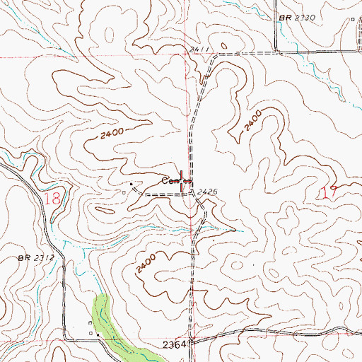 Topographic Map of Old Spring Creek Cemetery, ND