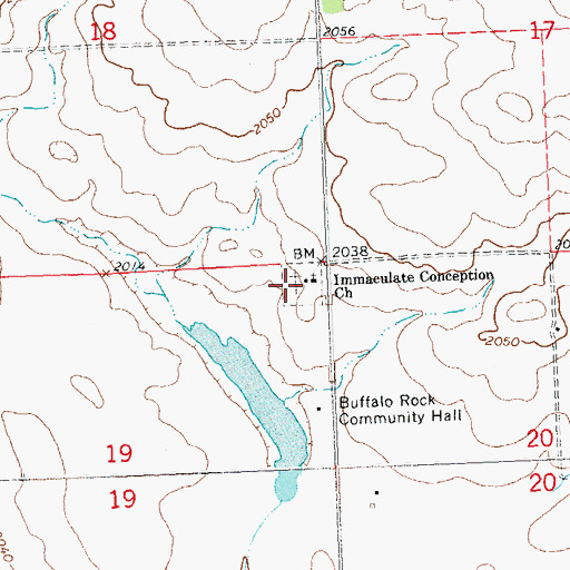 Topographic Map of Immaculate Conception Cemetery, ND