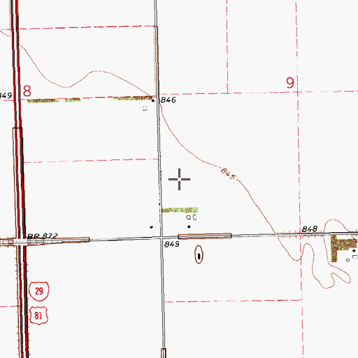 Topographic Map of Calvary Catholic Cemetery South, ND