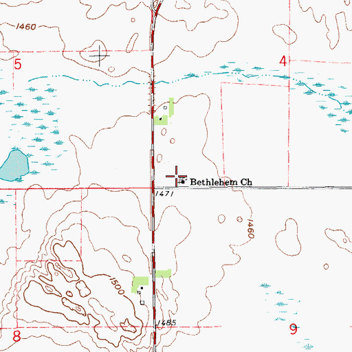 Topographic Map of Bethlehem Lutheran Free Church Cemetery, ND