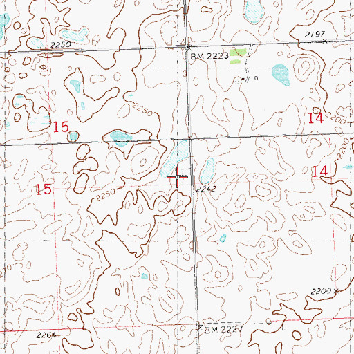 Topographic Map of Shell Lake Cemetery, ND