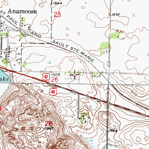 Topographic Map of Sunrise (EUB) Cemetery, ND