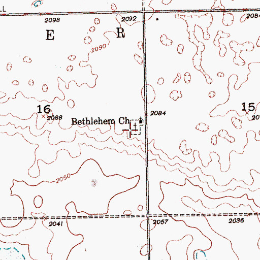 Topographic Map of Bethlehem Lutheran Cemetery, ND