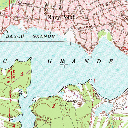 Topographic Map of Bayou Grande, FL