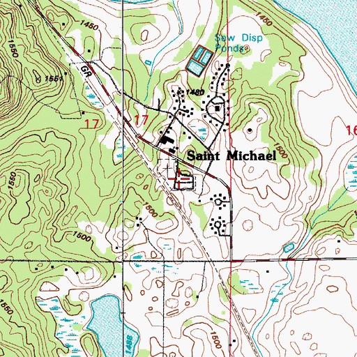Topographic Map of Native American Cemetery, ND