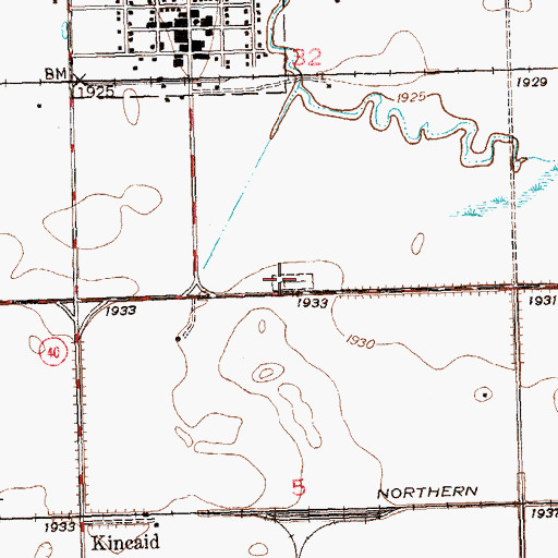 Topographic Map of First Trinity Lutheran Cemetery, ND
