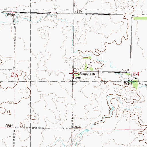 Topographic Map of Stone Lutheran Cemetery, ND