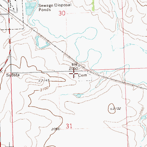 Topographic Map of Saint Pauls Catholic Cemetery, ND