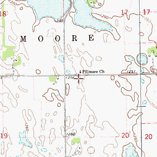 Topographic Map of Fillmore Cemetery, ND