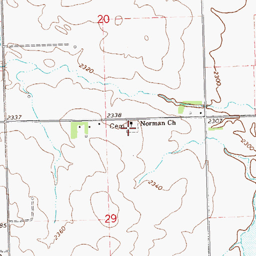 Topographic Map of Norman Lutheran Cemetery, ND