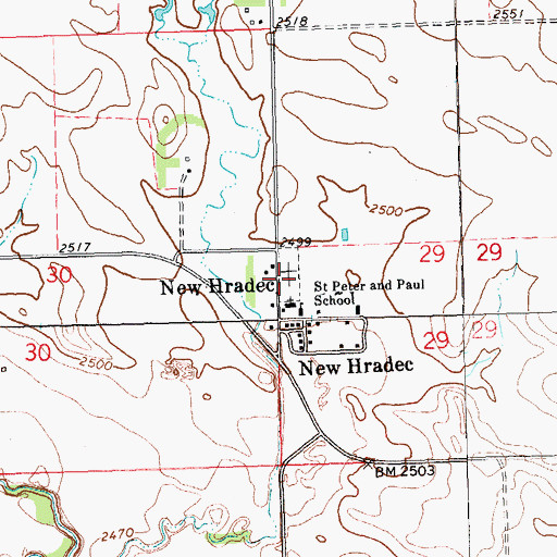 Topographic Map of Saints Peter and Paul Cemetery, ND