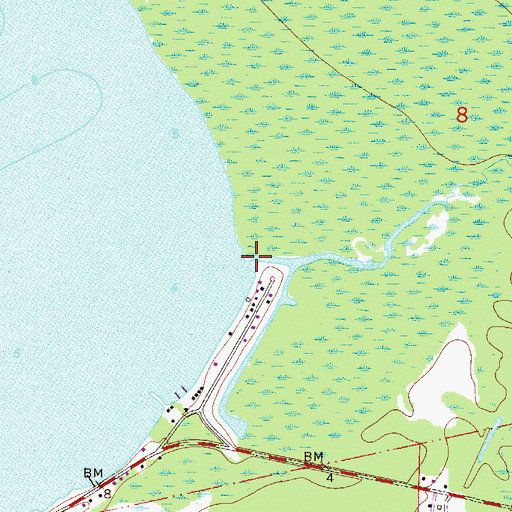 Topographic Map of Bayou Marcus, FL
