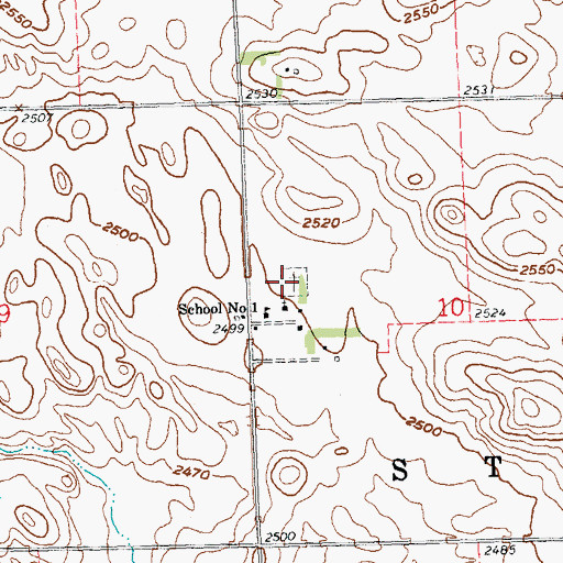 Topographic Map of Saint Placidus Cemetery, ND