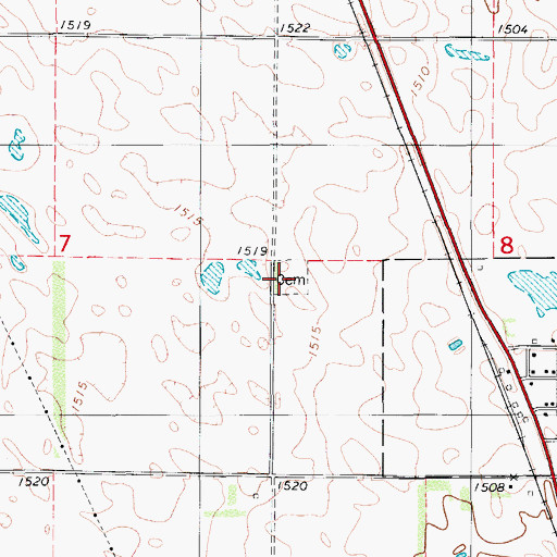Topographic Map of Monango City Cemetery, ND