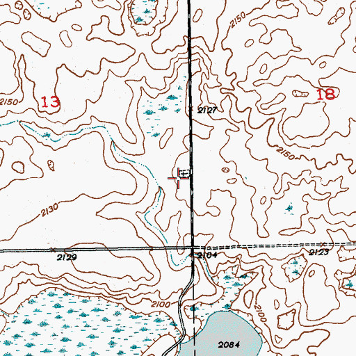 Topographic Map of Thompson Cemetery, ND