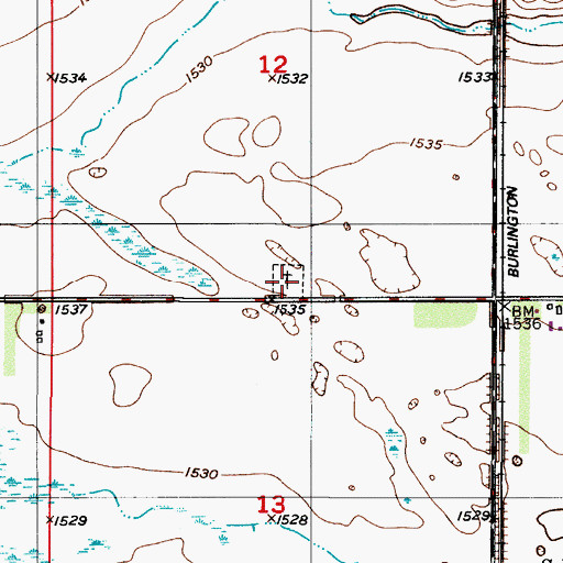 Topographic Map of German Free Church Cemetery, ND