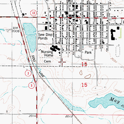 Topographic Map of Saint Patricks Cemetery, ND