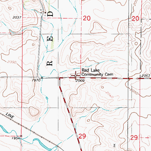 Topographic Map of Saint Clara Catholic Cemetery, ND