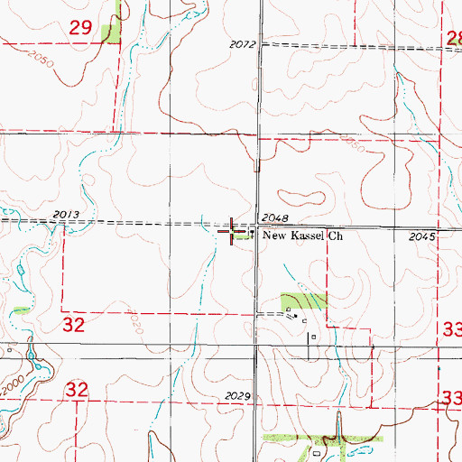 Topographic Map of New Kassel E and R Cemetery, ND