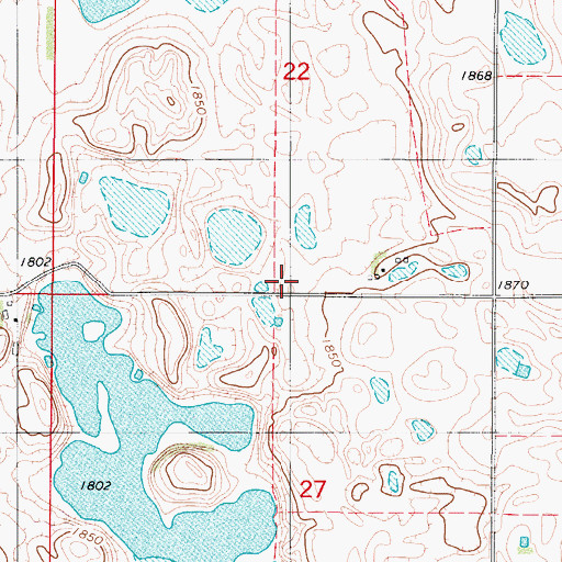 Topographic Map of Blue Ball Cemetery, ND