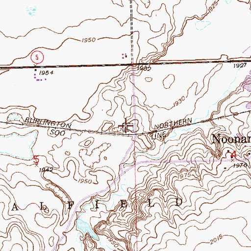 Topographic Map of Saint Lukes Cemetery, ND