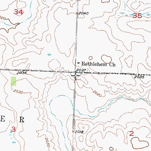 Topographic Map of Bethlehem Lutheran Cemetery, ND