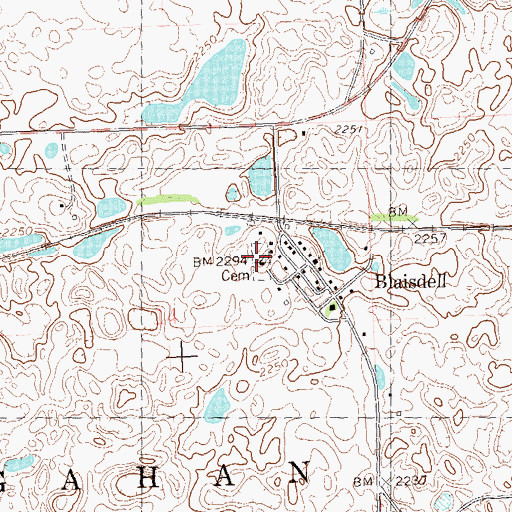 Topographic Map of Saint Margarets Catholic Cemetery, ND