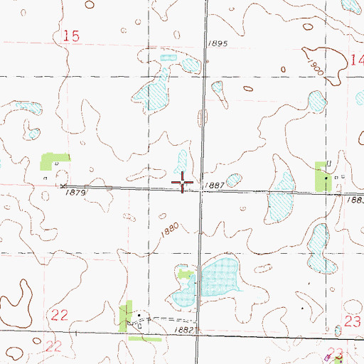Topographic Map of First German Cemetery, ND