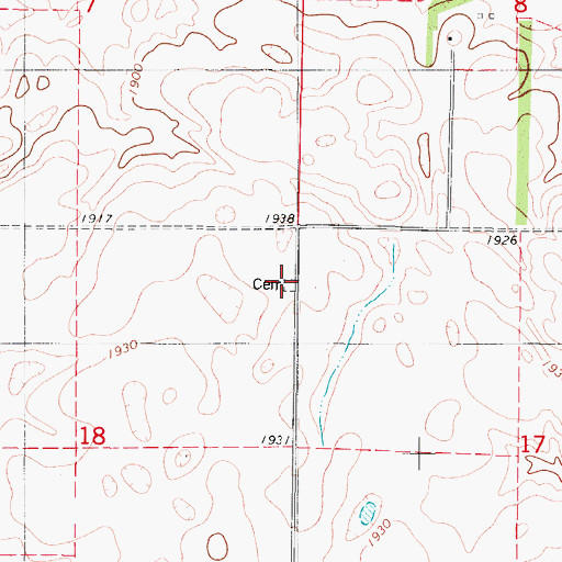 Topographic Map of Methodist Episcopal Cemetery, ND