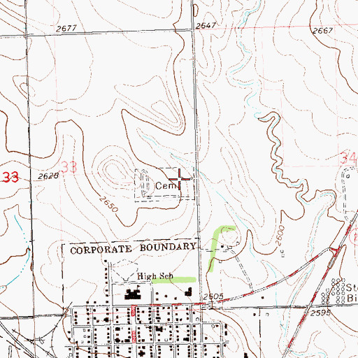 Topographic Map of Saint Marys Catholic Cemetery, ND