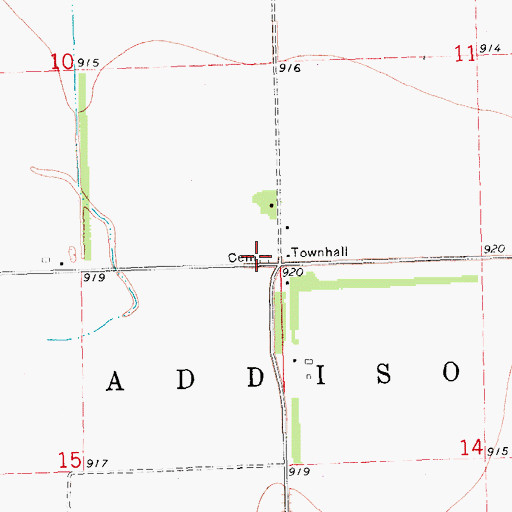 Topographic Map of Addison Evangelical Congregational Cemetery, ND