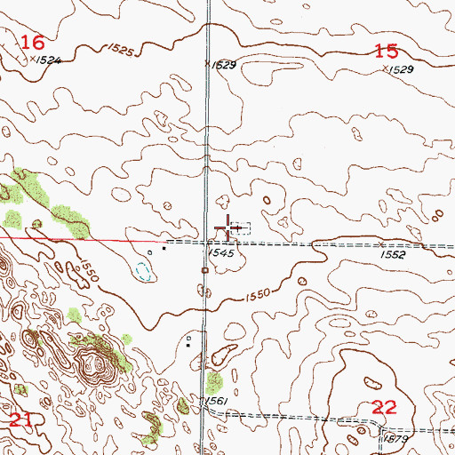 Topographic Map of Saint Johns of Blumenfeld Cemetery, ND