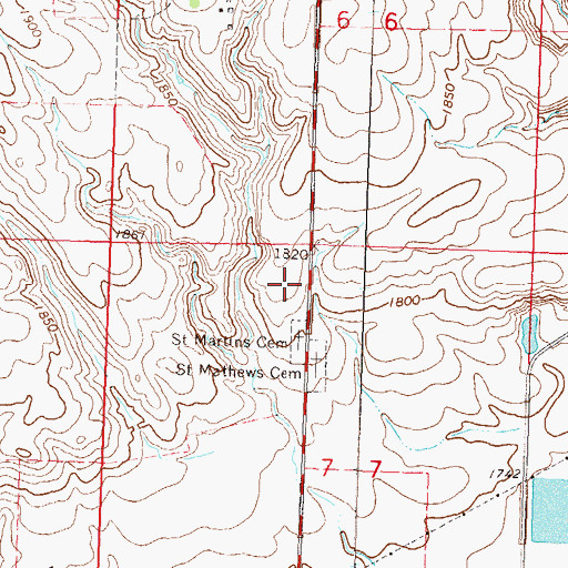 Topographic Map of Peace Lutheran Cemetery, ND