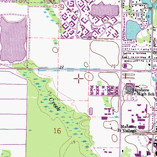 Topographic Map of Lee Middle School, FL