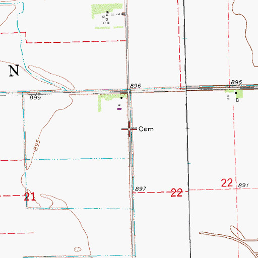 Topographic Map of Golliet Cemetery, ND