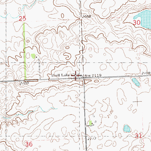 Topographic Map of Shell Creek Lutheran Cemetery, ND