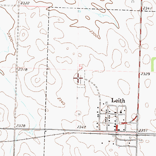 Topographic Map of Leith Cemetery, ND