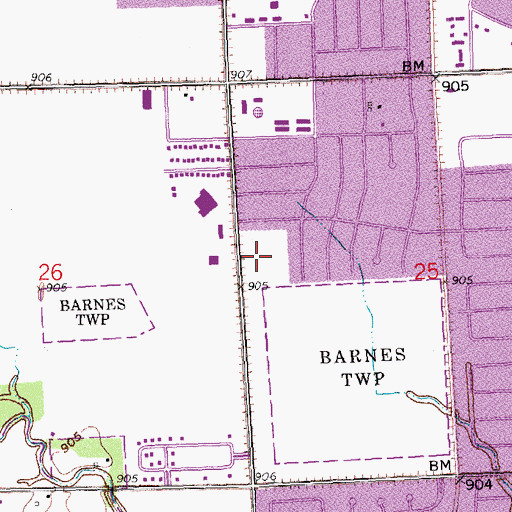 Topographic Map of Gethsemane Cathedral Memorial Garden, ND