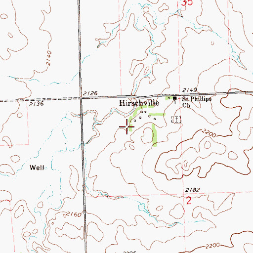 Topographic Map of Saint Phillips Catholic Cemetery, ND