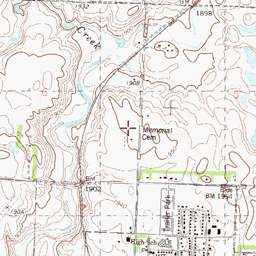 Topographic Map of Garrison Cemetery, ND