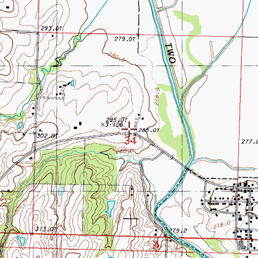 Topographic Map of Rosendale Post Office, MO